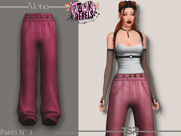 Sims 4 — PunkRebel_Pants_3 by Mona — -New mesh-