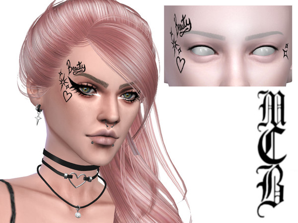Sims 4 — Beauty Face Tattoo by MaruChanBe2 — A face tattoos for your cuties.