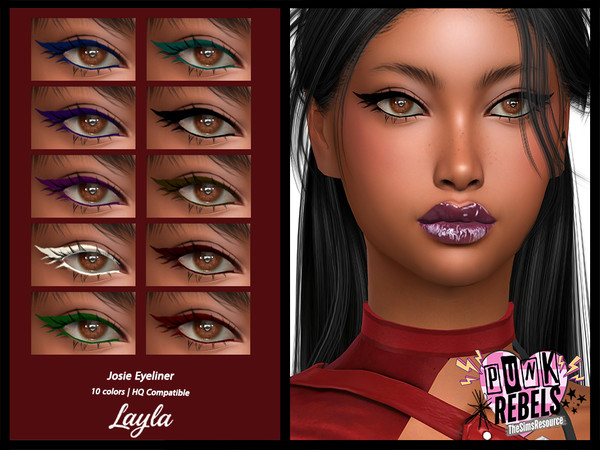 Sims 4 — Punk Rebels - Josie Eyeliner by Layla — Previews were made using HQ Mod
