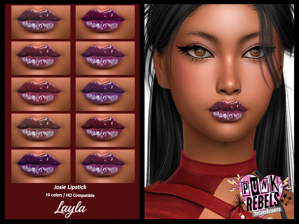 Sims 4 — Punk Rebels - Josie Lipstick by Layla — Previews were made using HQ Mod