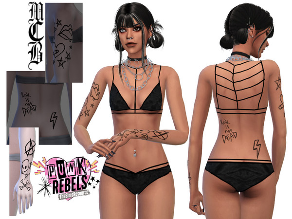 Sims 4 — Punk Lower Left Arm Tattoo by MaruChanBe2 — Punk themed tattoos for your cuties.