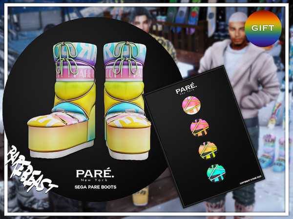 Sims 4 — PARE - Sega Boots (Pride) by VentaStudio — 4 Swatches