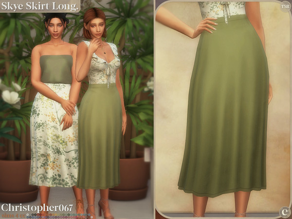 Sims 4 — Skye Skirt - Long by christopher0672 — This is a stunning, long flowing tea-length skirt! -- This was originally