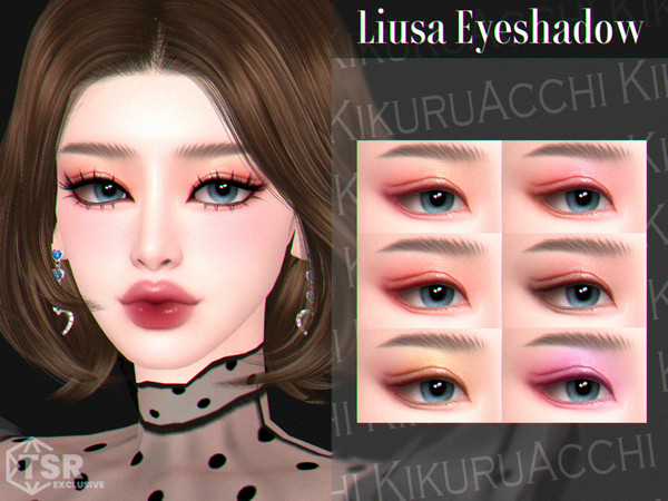 Sims 4 — Liusa Eyeshadow by Kikuruacchi — - It is suitable for Female and Male. ( Teen to Elder ) - 6 swatches - HQ