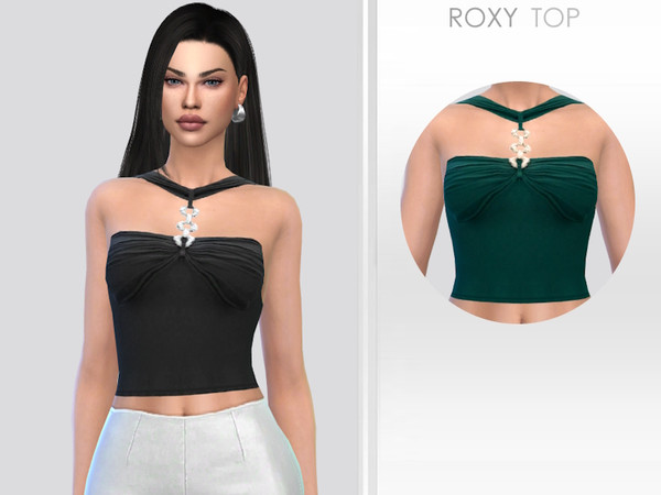 Sims 4 — Roxy Top by Puresim — Female top in 2 swatches