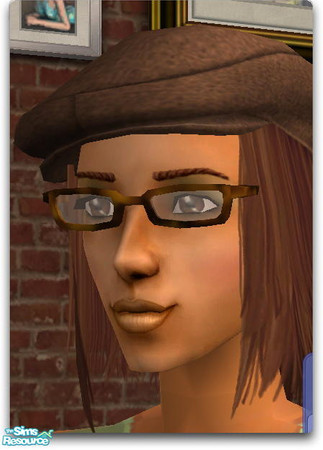 Sims 2 — Tortoise Shell Thick Frame by macgirlffx — I seem to use these glasses a lot for sims with small, squinty eyes.