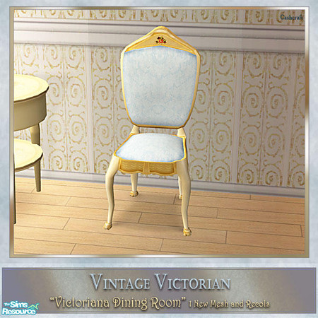 Sims 2 — Victoriana Dining Room - Dining Chair 2 by Cashcraft — Chair 2 is identical to chair 1 except for the small red