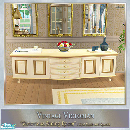 Sims 2 — Victoriana Dining Room - Sideboard by Cashcraft — A recolor of my Magnolia Hill Dining Room set. The set