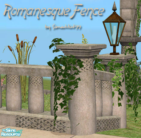 Sims 2 — Romanesque Garden - Fence by Simaddict99 — Romanesque style fence. NOTE: this is a slave file and requires the