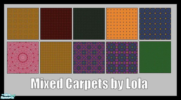 Sims 2 — Mixed Carpets by Lola — Various Mismatched Carpets. But At Only $1, You Cant Really Say No. Perfect For Your