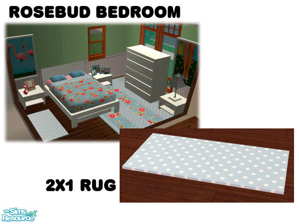 Sims 2 — Rosebud Bedroom - 2x1 Polka Dot Rug by agaliha5 — 