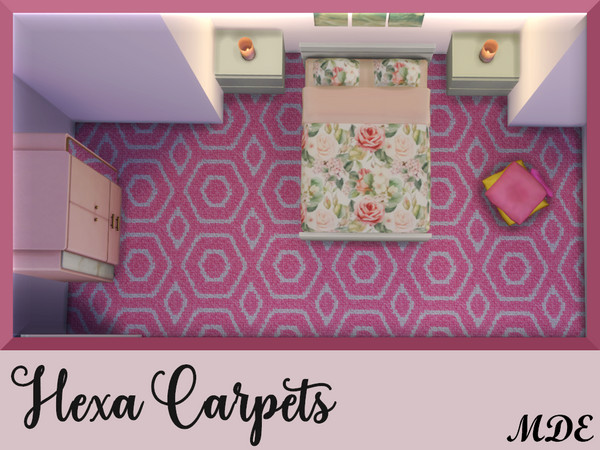 Sims 4 — Hexa Carpets by MDE — Hexagonal patterned carpets in 13 different colors.