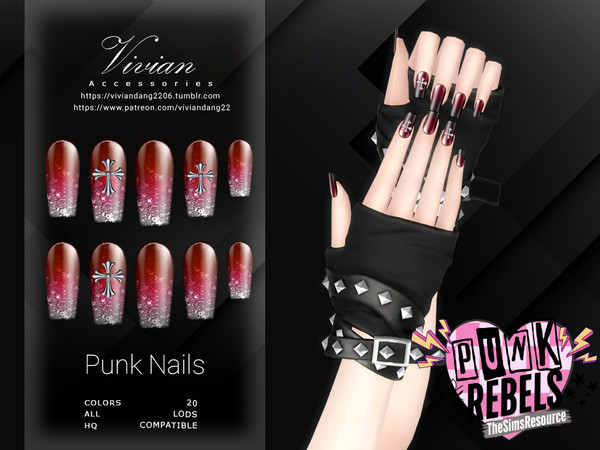Sims 4 — Punk Female Nails by VivianDang — - All new meshes