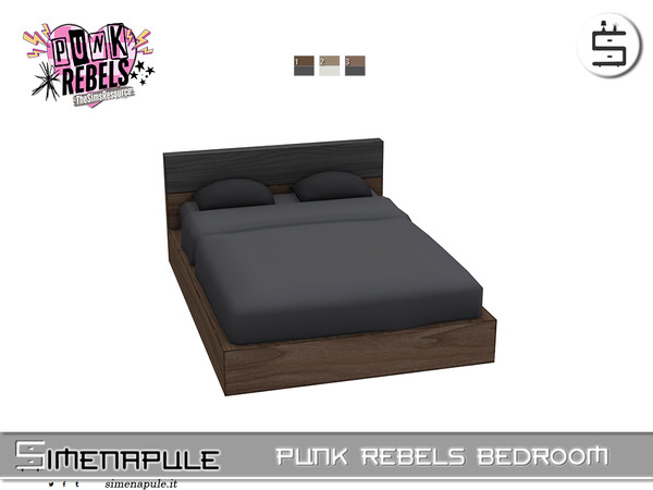 Sims 4 — Punk Rebels Bedroom - Bed by Simenapule — Punk Rebels BedroomPunk Rebels BedroomPunk Rebels Bedroom