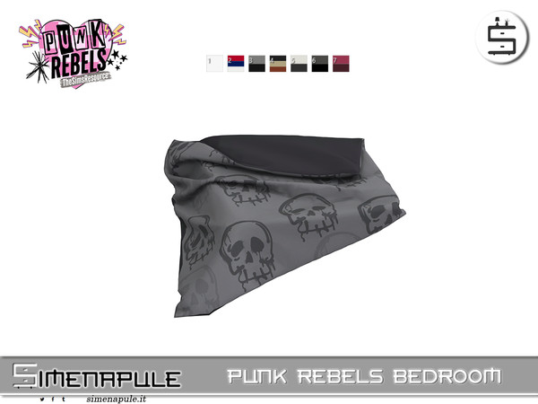 Sims 4 — Punk Rebels Bedroom - Blanket by Simenapule — Punk Rebels BedroomPunk Rebels BedroomPunk Rebels Bedroom