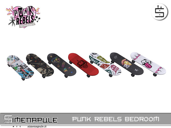 Sims 4 — Punk Rebels Bedroom  - Skateboard by Simenapule — Punk Rebels BedroomPunk Rebels BedroomPunk Rebels Bedroom