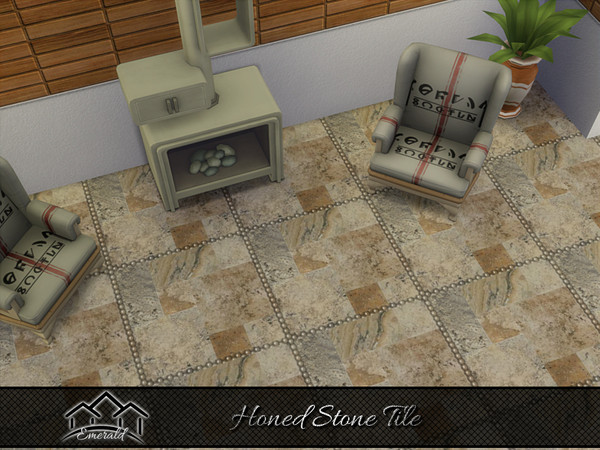Sims 4 — Honed Stone Tile 1 by Emerald — Is a sophisticated, elegant, durable stone tile.