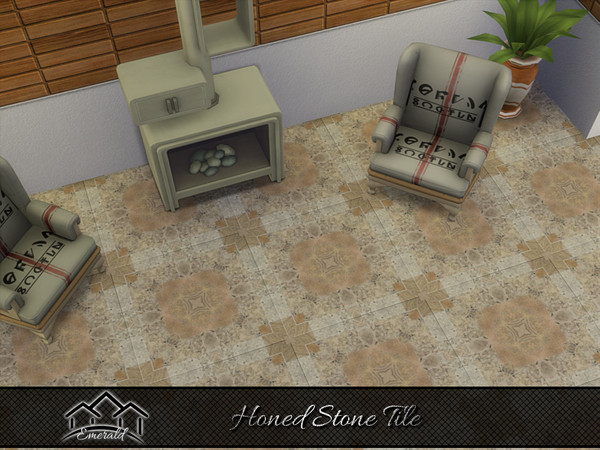 Sims 4 — Honed Stone Tile 2 by Emerald — Is a sophisticated, elegant, durable stone tile.