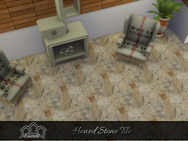 Sims 4 — Honed Stone Tile 3 by Emerald — Is a sophisticated, elegant, durable stone tile.