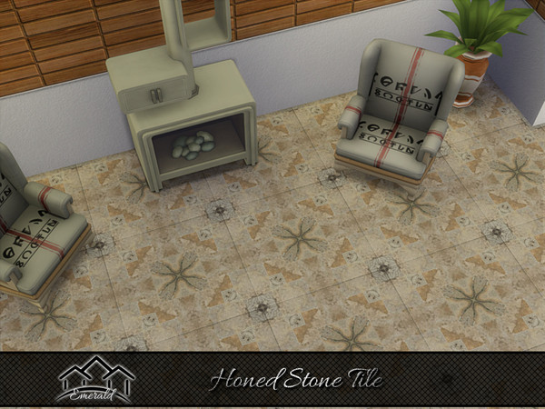 Sims 4 — Honed Stone Tile 4 by Emerald — Is a sophisticated, elegant, durable stone tile.