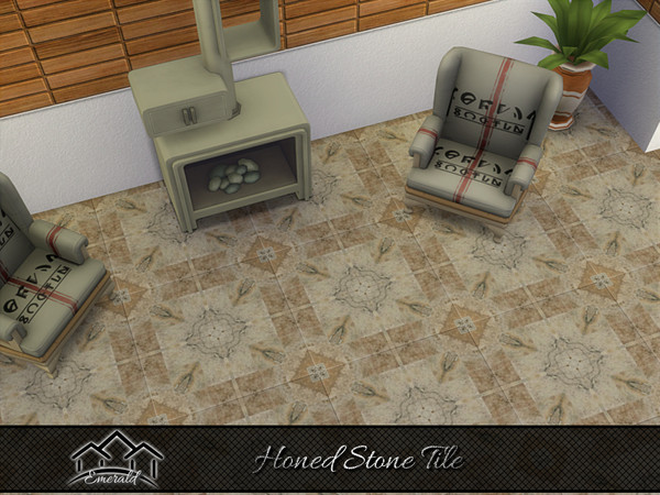 Sims 4 — Honed Stone Tile 5 by Emerald — Is a sophisticated, elegant, durable stone tile.