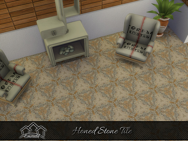 Sims 4 — Honed Stone Tile 6 by Emerald — Is a sophisticated, elegant, durable stone tile.