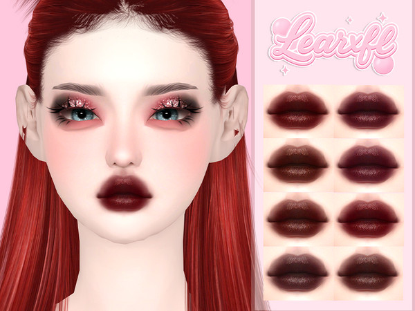 Sims 4 — [Learxfl] Trisha Lipstick by Learxfl — Lipstick, 8 swatches , HQ and BGC . Standalone item with thumbnail.