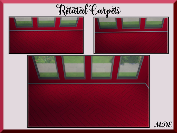 Sims 4 — Rotated Carpets by MDE — Black pinstripe carpets with 15 different shades.