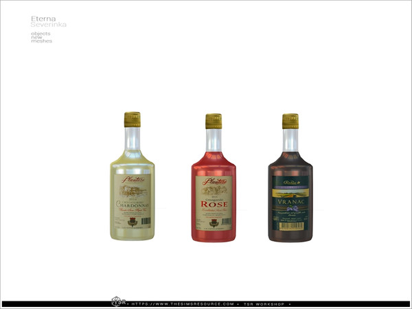 Sims 4 — Eterna - bottle wine 02 by Severinka_ — Set of objects for decorating a beach bar in the style of coastal