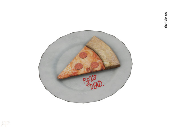 Sims 4 — Riptide CC Punk Bites Set Pizza Forever by Riptidecc — A gritty and bold decor collection that fuses punk rock