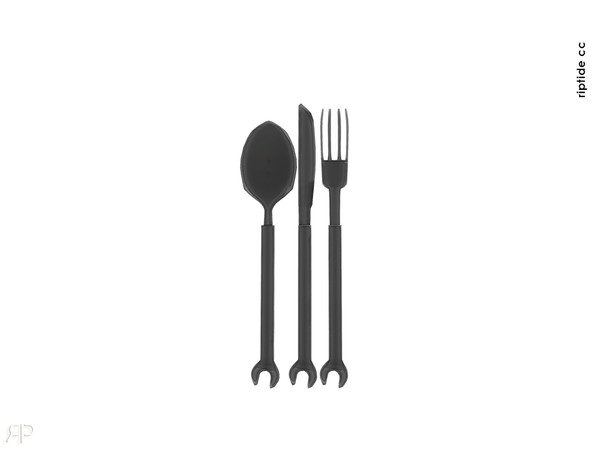 Sims 4 — Riptide CC Punk Bites Set Wrench Forks by Riptidecc — A gritty and bold decor collection that fuses punk rock
