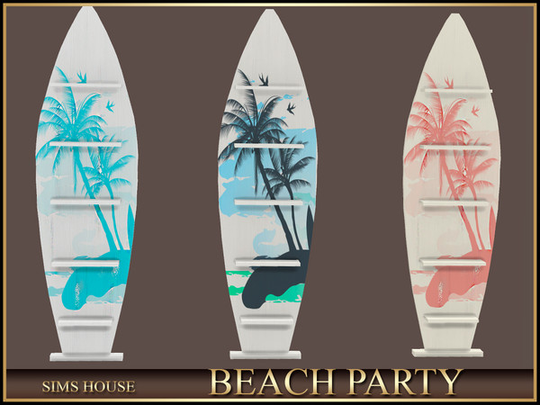 Sims 4 — Sims House SURFBOARD SHELF | BEACH PARTY by Sims_House — BEACH PARTY