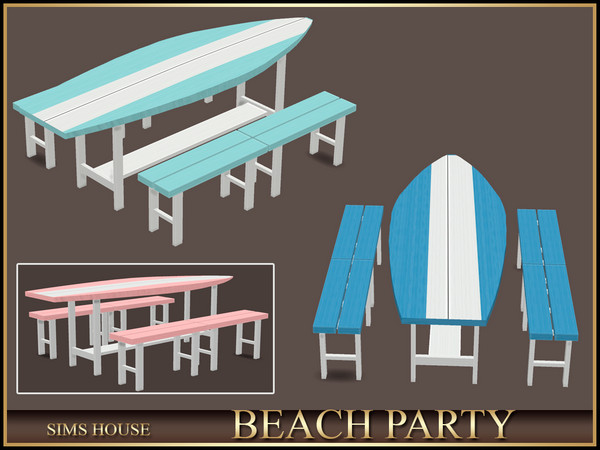 Sims 4 — Sims House SURF TABLE | BEACH PARTY by Sims_House — BEACH PARTY