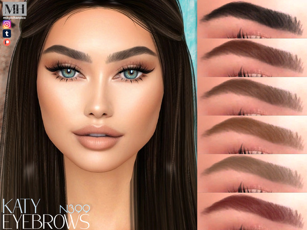Sims 4 — Katy Eyebrows N399 by MagicHand — Natural arch brows in 13 colors - HQ Compatible.