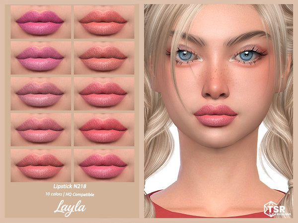 Sims 4 — Lipstick N218 by Layla — Previews were made using HQ Mod