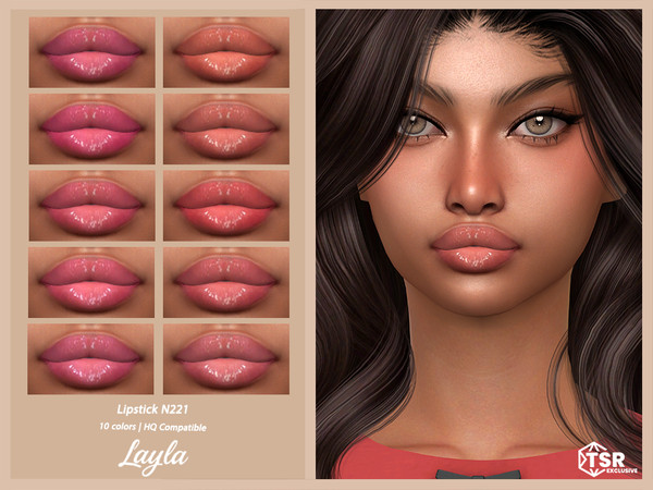 Sims 4 — Lipstick N221 by Layla — Previews were made using HQ Mod