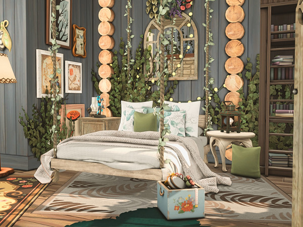 Sims 4 — Just Magic Bedroom by WrzosoweMarzeniaa — Bedroom created in nature and magical vibes Room Type: Bedroom