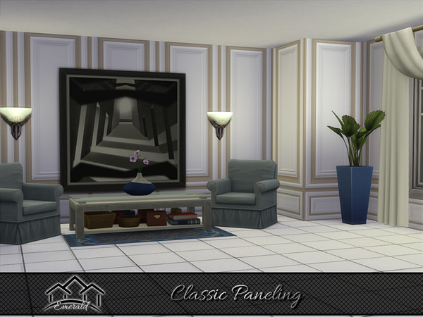 Sims 4 — Classic Paneling 1 by Emerald — Today paneling always been an essential decorative element in interior design.