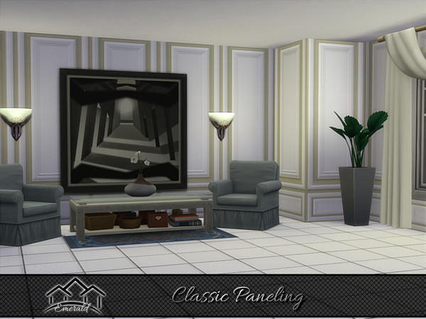 Sims 4 — Classic Paneling 4 by Emerald — Today paneling always been an essential decorative element in interior design.