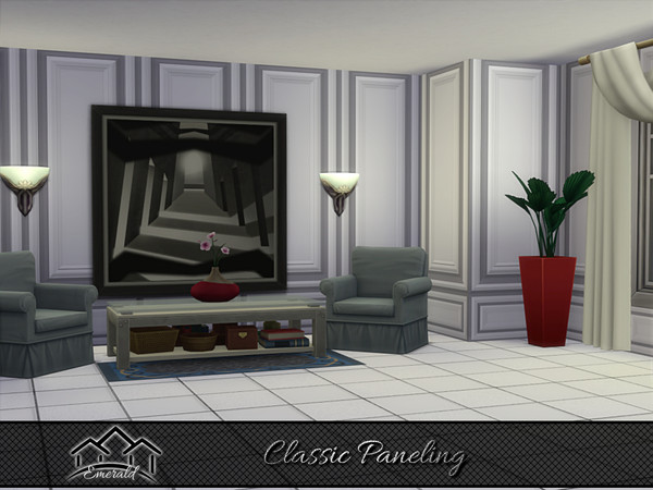 Sims 4 — Classic Paneling 5 by Emerald — Today paneling always been an essential decorative element in interior design.