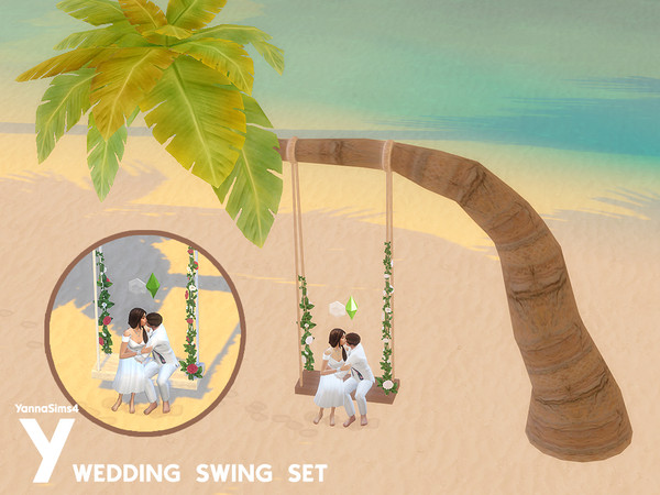 Sims 4 — YannaSims4 Wedding Swing Set Flowers by YannaSims4CC — Hi! Summer's here and I'm getting married later this