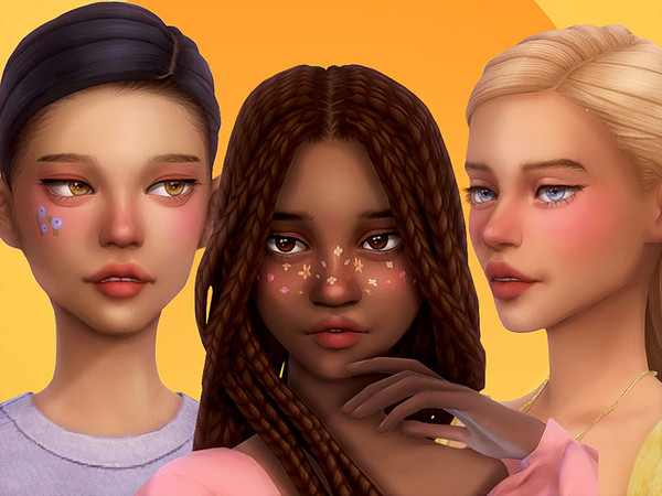 Sims 4 — miiko-meadow-blush.package by miikocc — Blueberry blush (+ face paint version), Meadow blush (+ face paint
