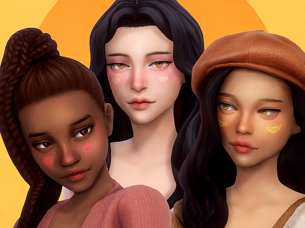 Sims 4 — miiko-happy-sad-blush-facepaint.package by miikocc — Happy-sad blush (+ face paint version), Heart blush (heart