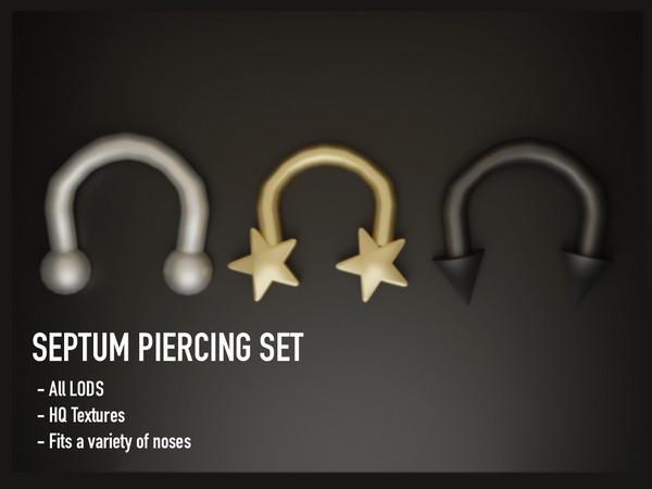 Sims 4 — Septum Piercing Set by cosmic_descent — Septum Piercing Set