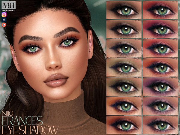 Sims 4 — Frances Eyeshadow N110 by MagicHand — Beauty eye makeup in 14 colors - HQ Compatible.