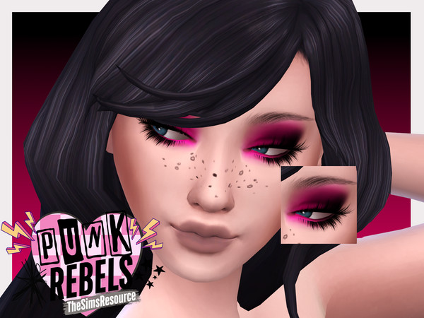 Sims 4 — Punk Rebels Emo Eyeshadow by Sagittariah — base game compatible, 8 swatches, properly tagged, enabled for all