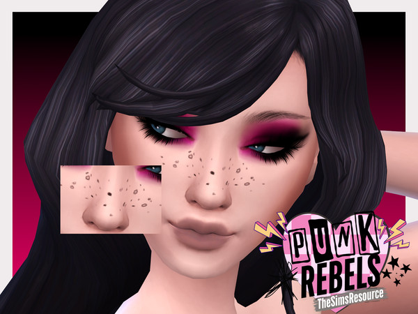 Sims 4 — Punk Rebels Emo Freckles by Sagittariah — base game compatible, 2 swatches, properly tagged, enabled for all