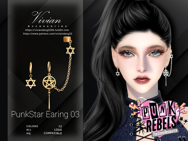 Sims 4 — VivianDang_AF_Earing_PunkRebel03_L.package by VivianDang — - All new meshes