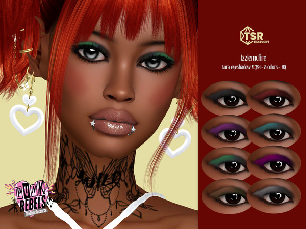 Sims 4 — IMF Aura Eyeshadow N.391 by IzzieMcFire — Aura Eyeshadow N.391 contains 8 colors in hq texture.