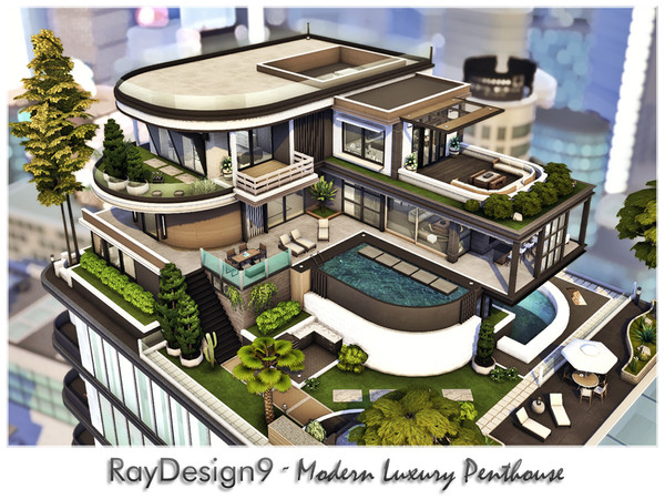Sims 4 — Modern Luxury Penthouse by RayDesign9 — This penthouse has 40x30 lot size with 3 floors. This house has :